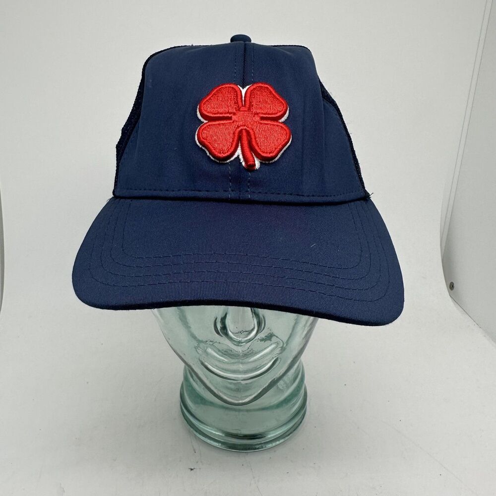 Black Clover Hat Cap Fitted Mens L/XL Blue Trucker Monarch Beach Golf Live Lucky